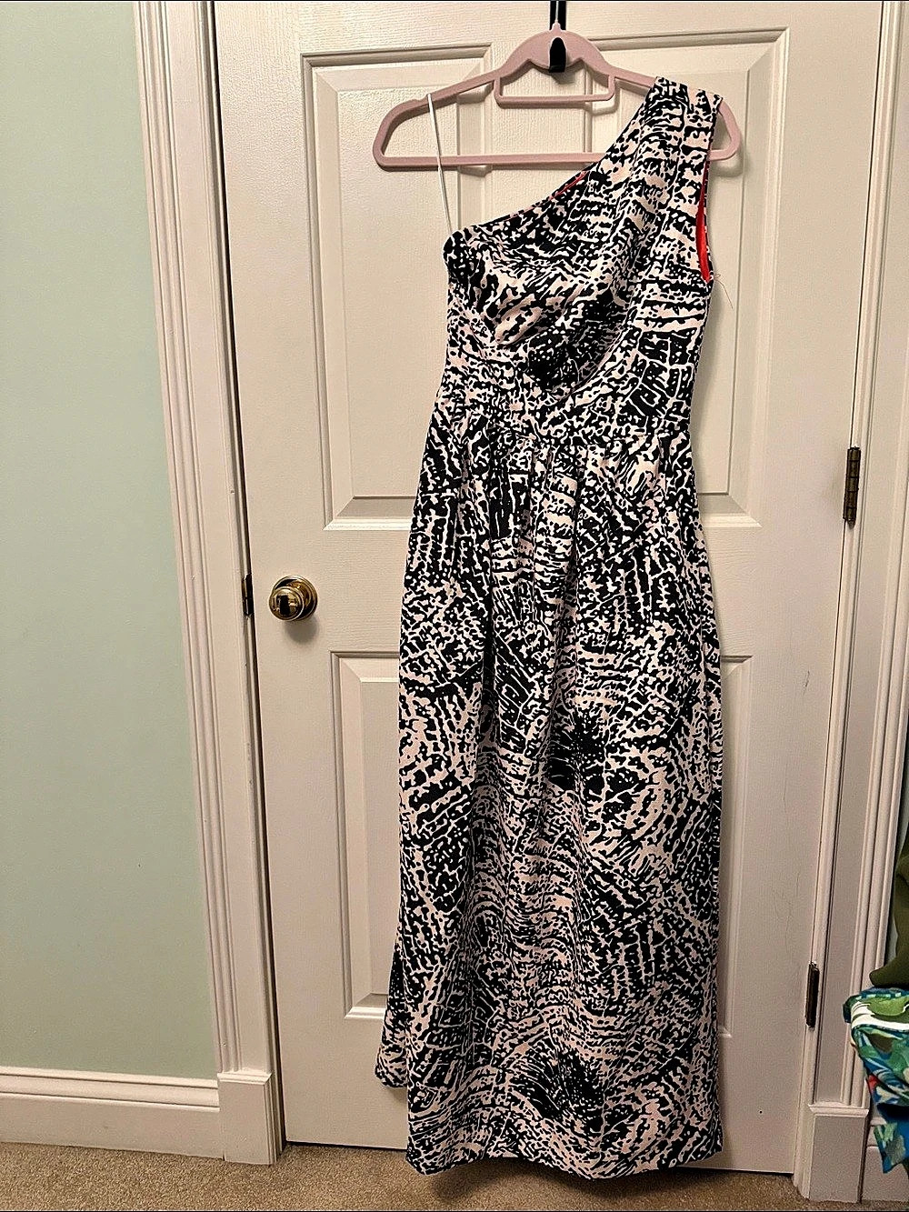 CK Bradley Southside Maxi One-Shoulder Animal Print Maxi Dress Size Small NWT